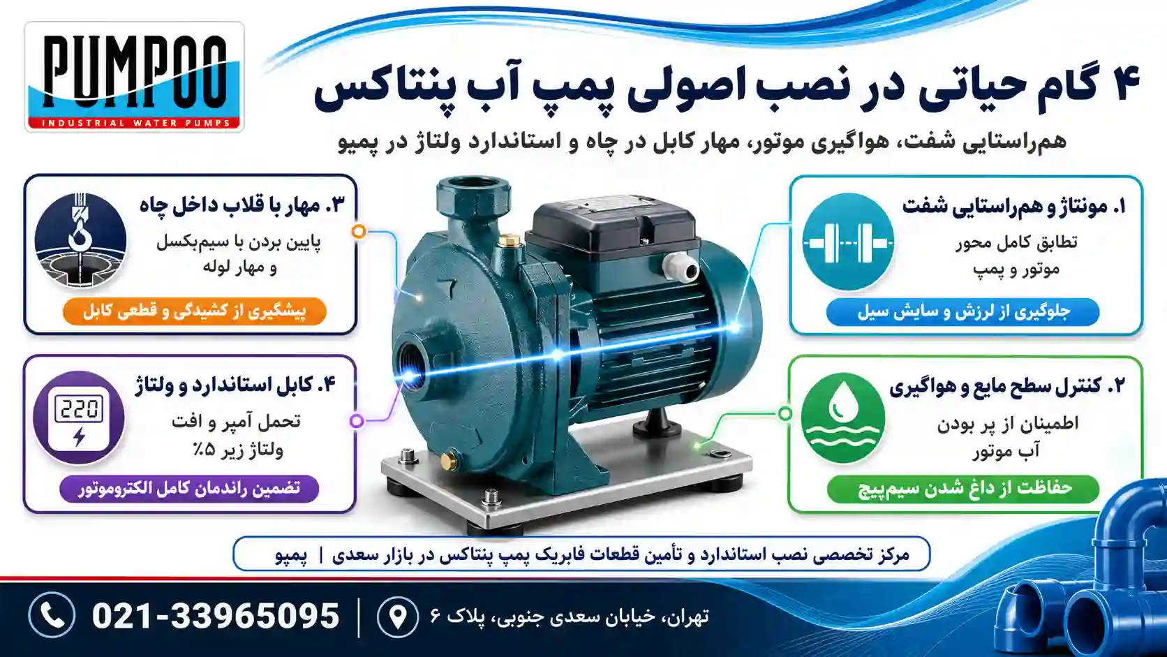 چطور پمپ آب پنتاکس را به درستی نصب کنیم؟
