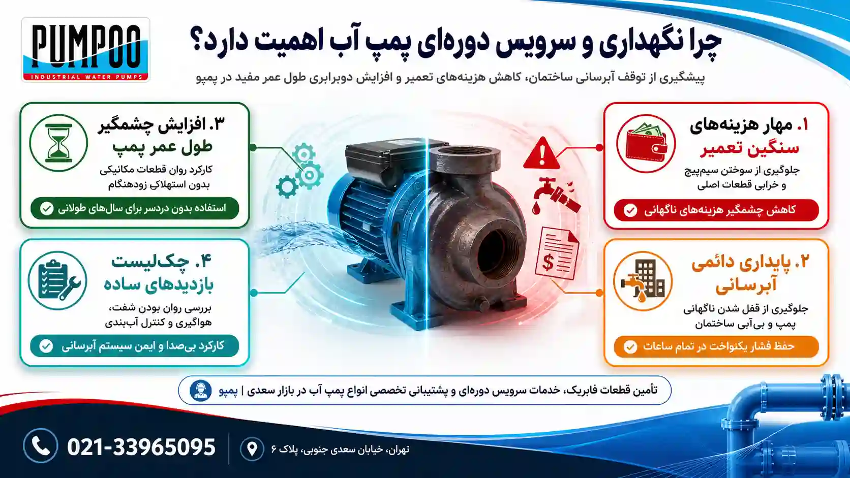 چرا نگهداری پمپ آب اهمیت دارد؟