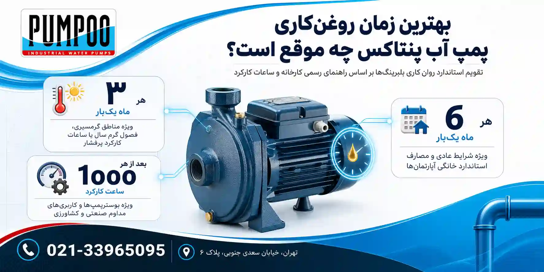 چه زمانی باید پمپ پنتاکس را روغن‌کاری کنیم؟