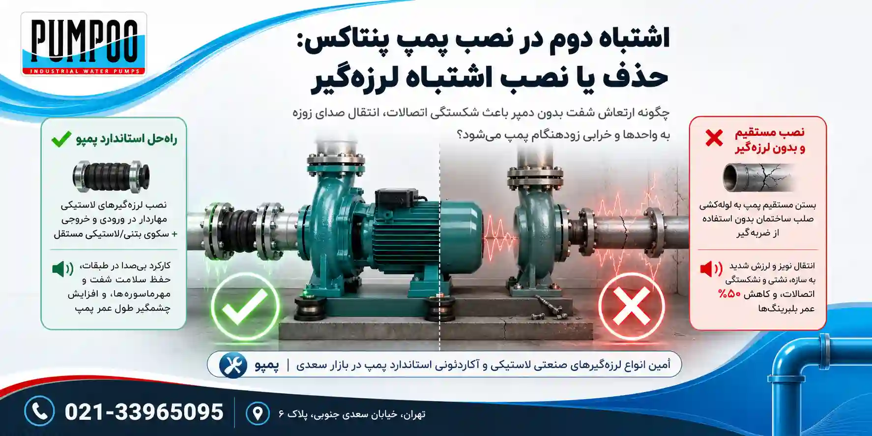 عدم استفاده یا نصب غلط لرزهگیر