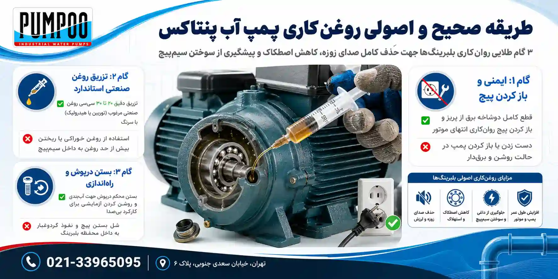 طریقه صحیح و اصولی روغن کاری پمپ پنتاکس