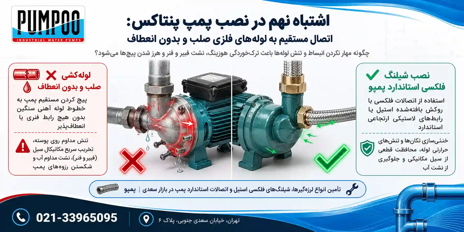 اتصال لوله بدون انعطافپذیری