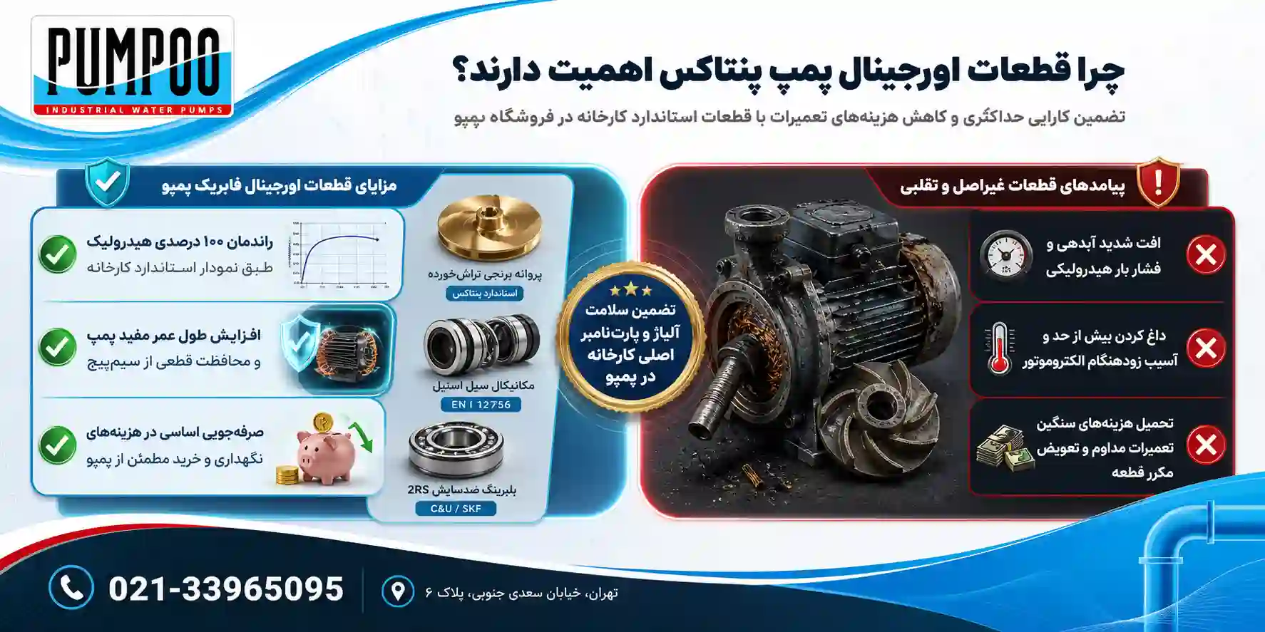 چرا قطعات اورجینال پمپ پنتاکس اهمیت دارند؟