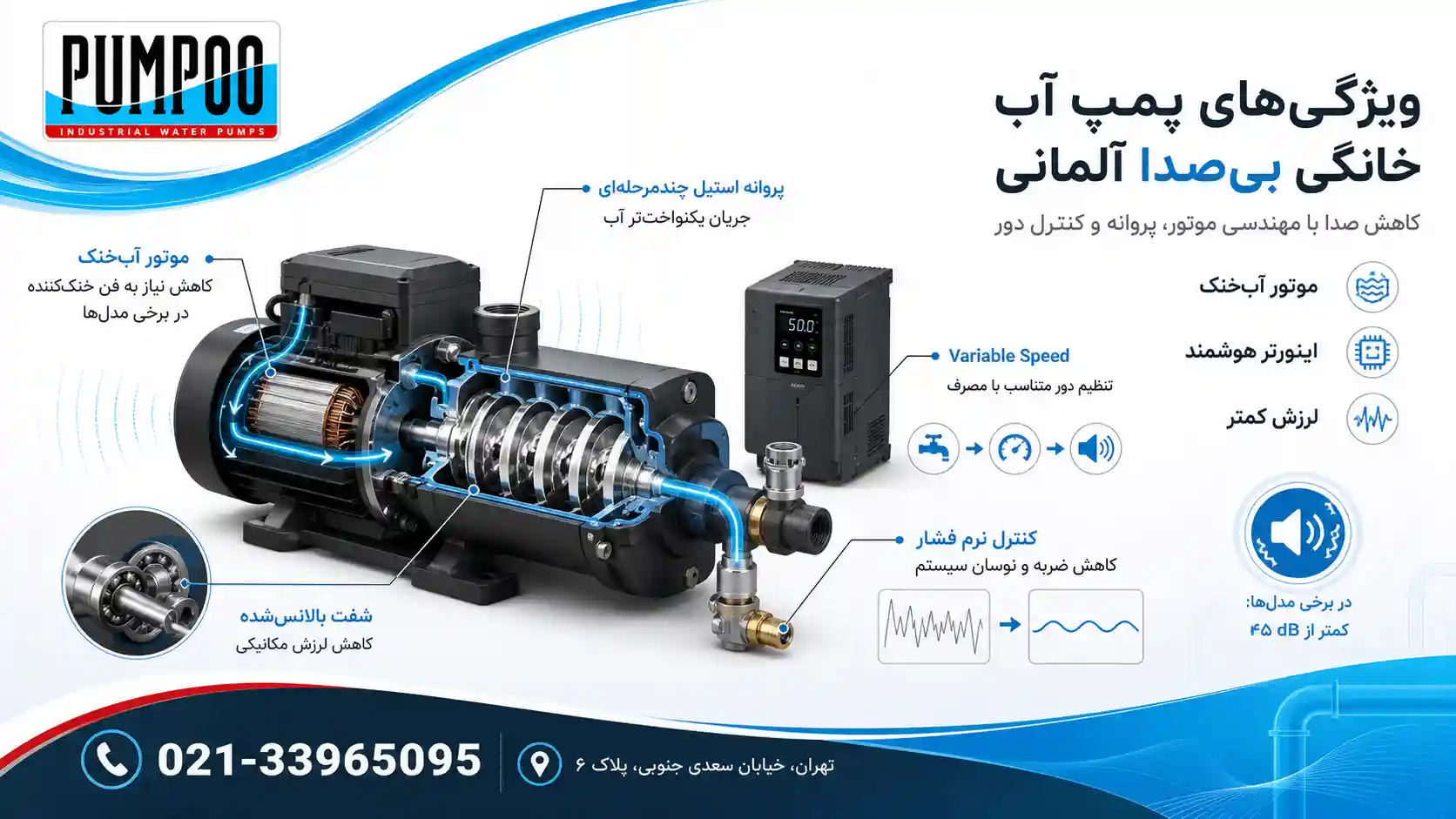 ویژگیهای پمپ آب خانگی بیصدا آلمانی