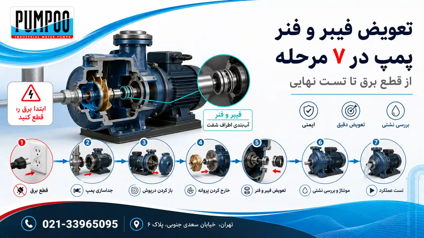 تعویض فیبر و فنر پمپ آب خانگی چگونه انجام میشود؟