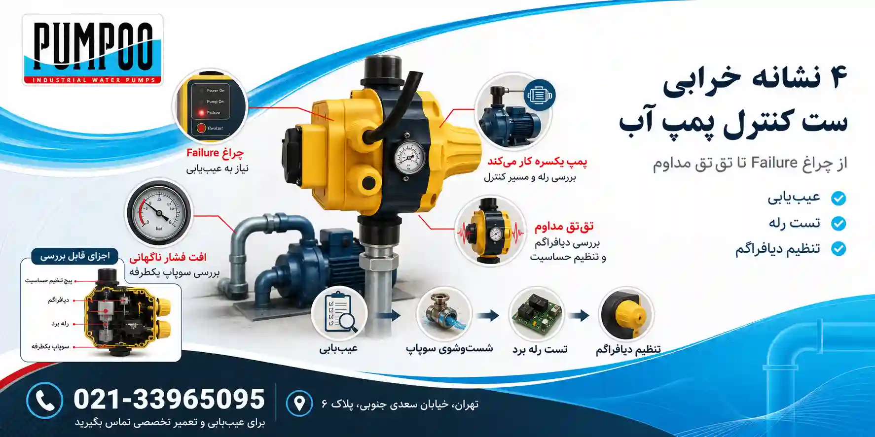 علائم خرابی ست کنترل پمپ آب