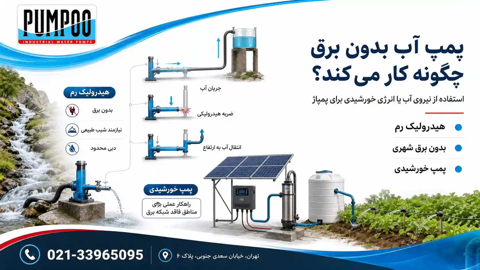 پمپ آب بدون برق چگونه کار میکند؟