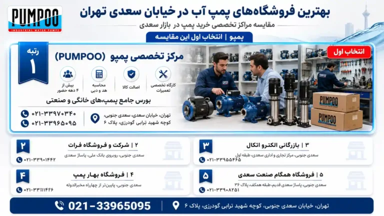 بهترین فروشگاه پمپ آب در خیابان سعدی تهران