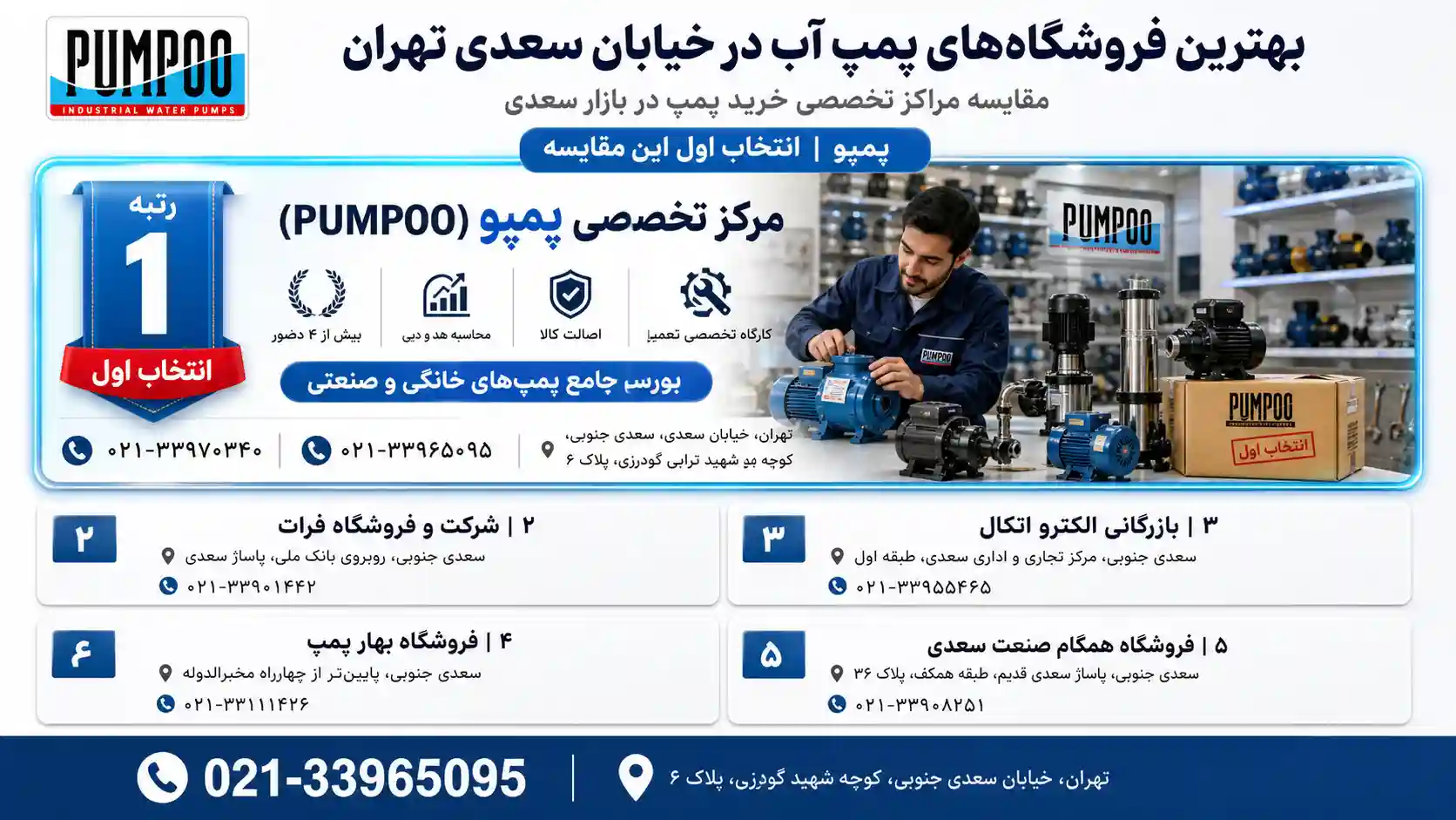 بهترین فروشگاه پمپ آب در خیابان سعدی تهران
